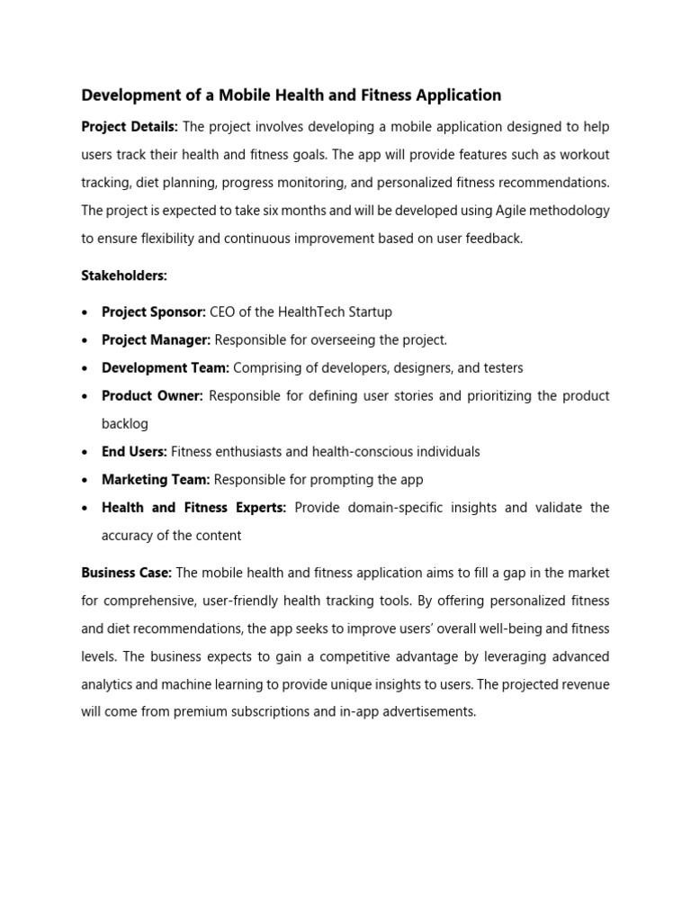 Mobile Health & Fitness App Development | PDF | Usability | Software ...
