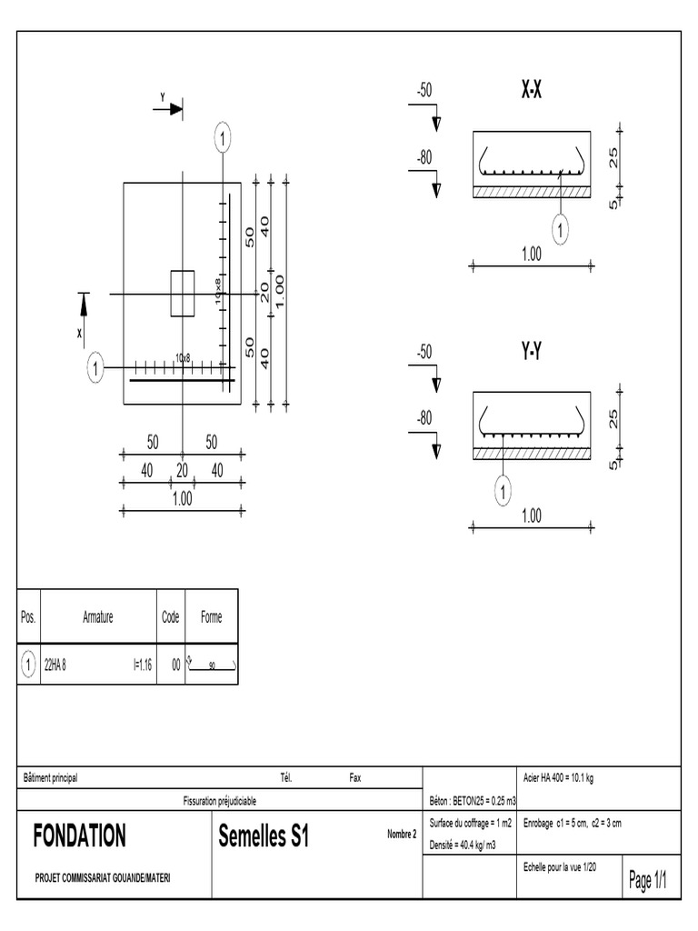 Détails techniques des fondations S1 et S2 | PDF | Bâtiment ...