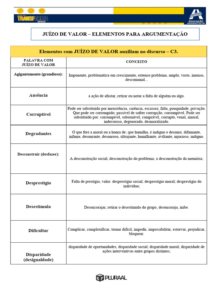 Elementos de Juízo de Valor no Discurso | PDF