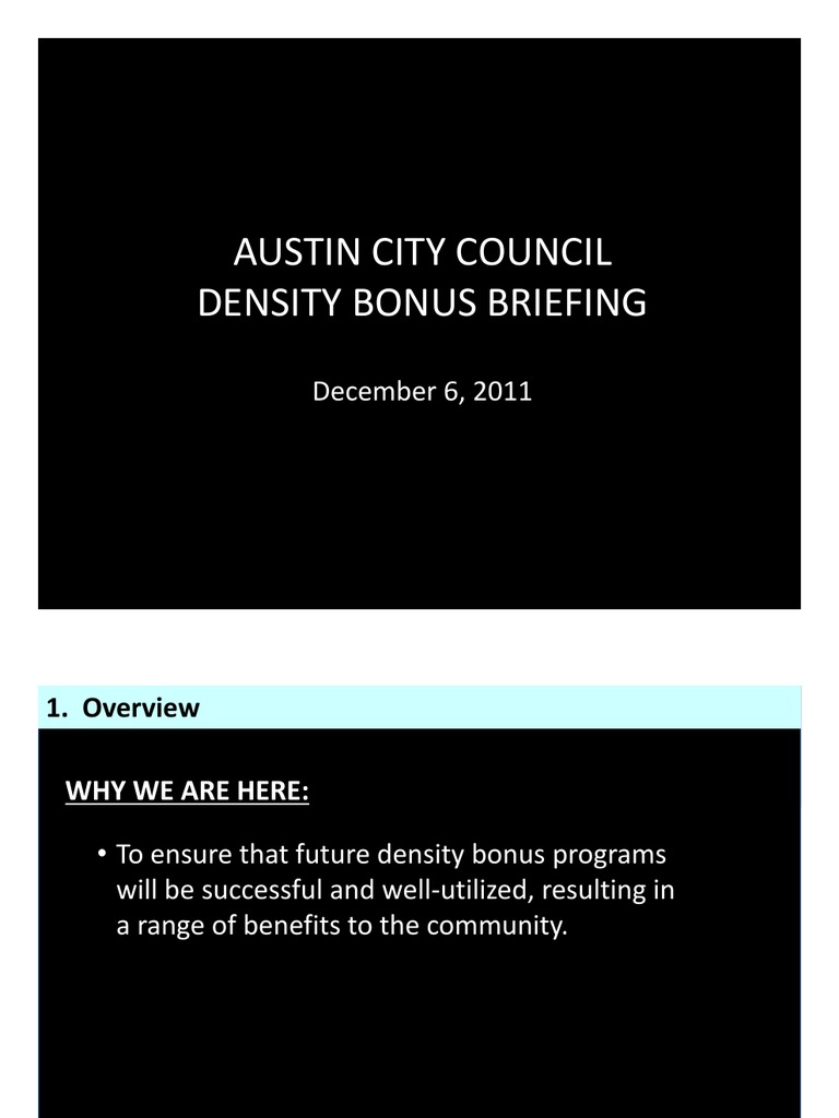 Density Bonus Briefing - Dec. 2011 | PDF | Employment | Prices