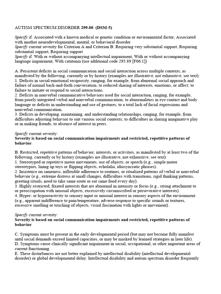 Autism Spectrum Disorder 299 | PDF | Autism Spectrum | Mental Disorder