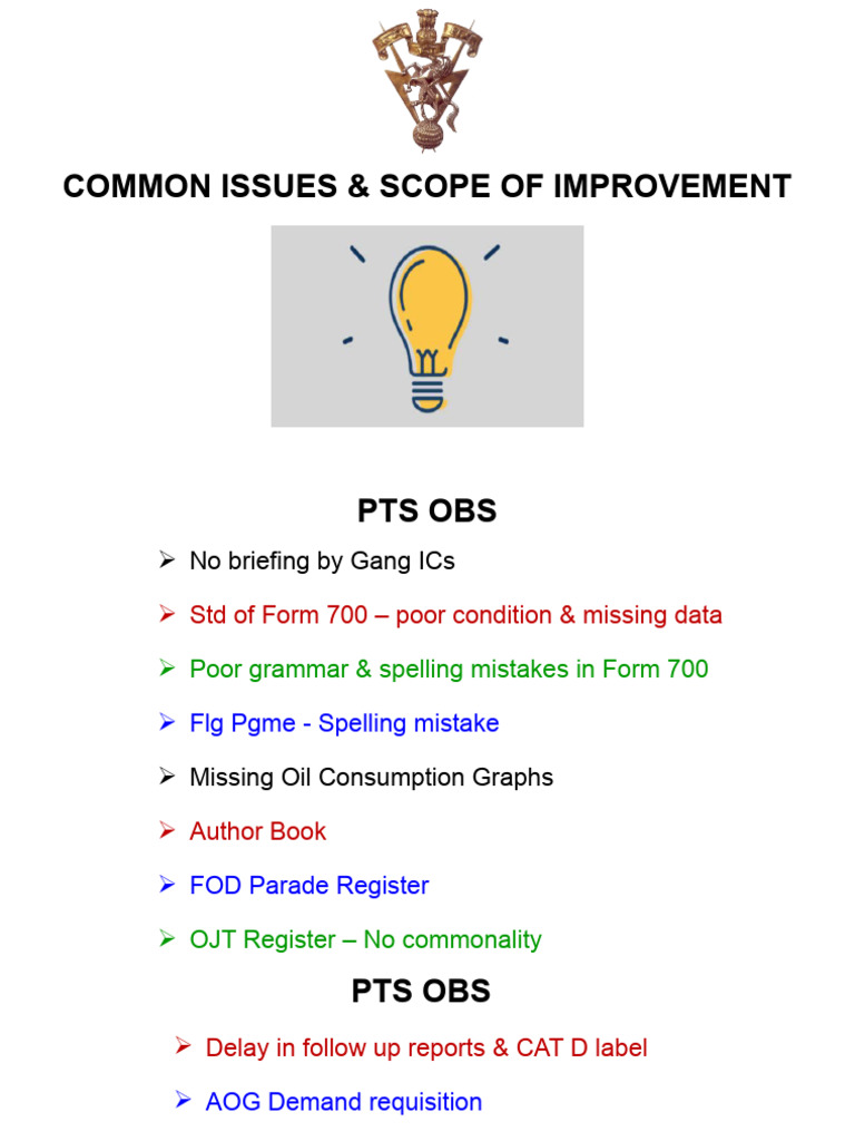 Common Issues & Scope of Improvement | PDF | Technology & Engineering