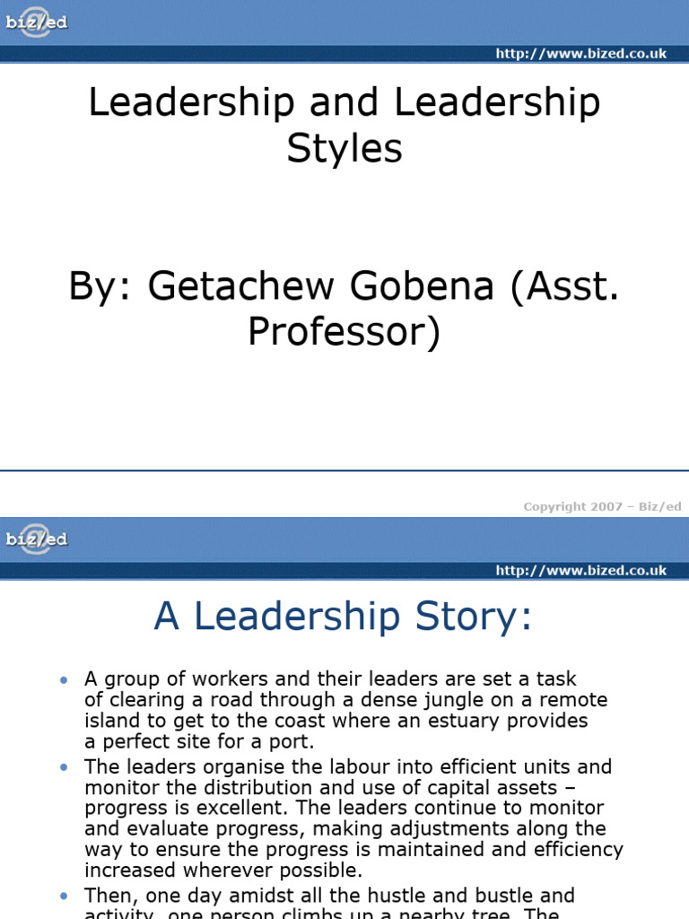 Leadership and Leadership Style | PDF | Leadership | Behavioural Sciences