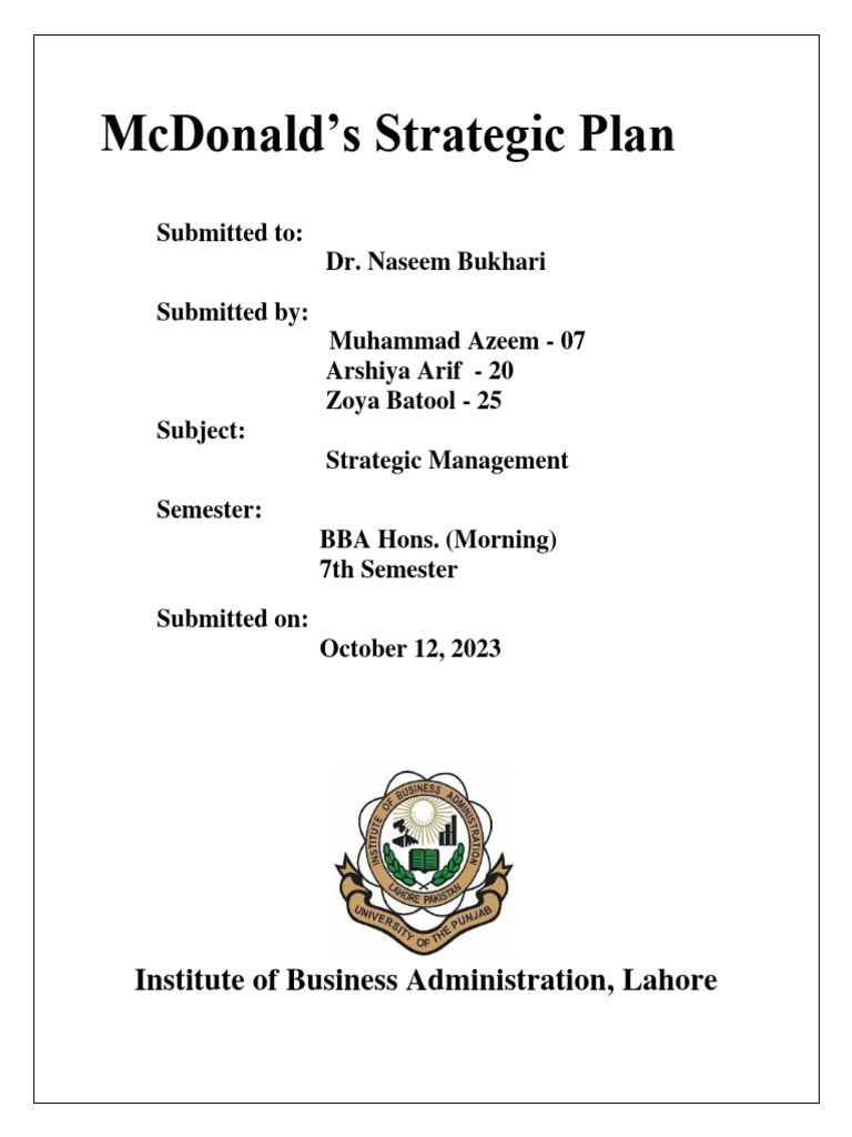 McDonald's intelligence overview