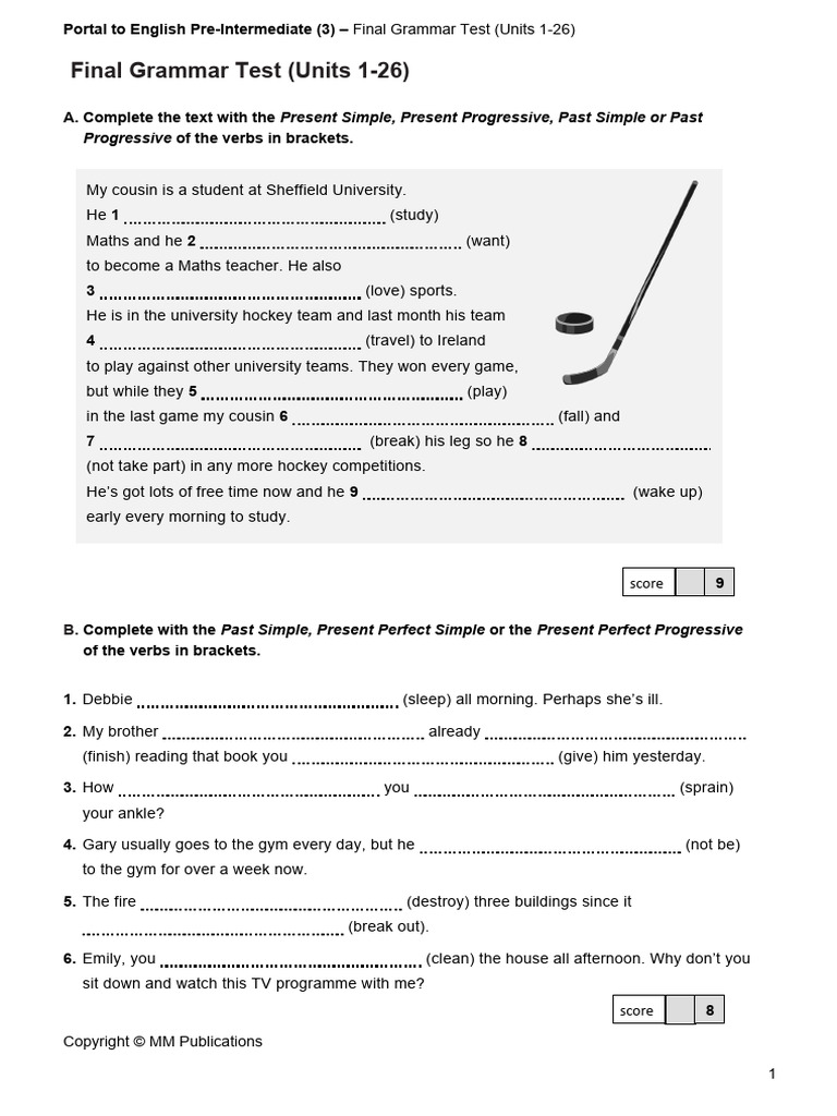 Portal to english pre intermed 3 final test pdf