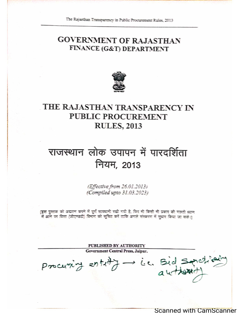 Procuring Entity - Provision of RTPP Act and Rules | PDF