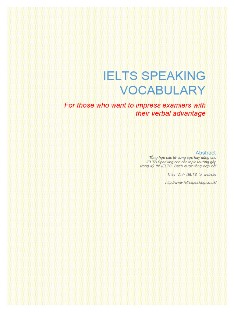 Ielts Speaking Vocabulary Download Free Pdf Internet World Wide Web