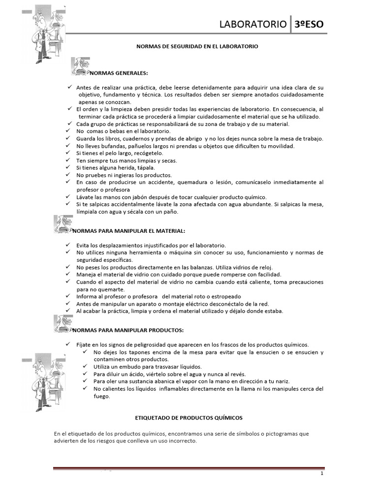 Normas de Seguridad en el Laboratorio | PDF | Laboratorios