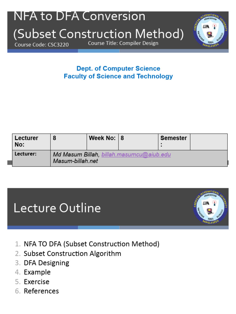 Compiler Lecture 8 | PDF | Theory Of Computation | Computer Science