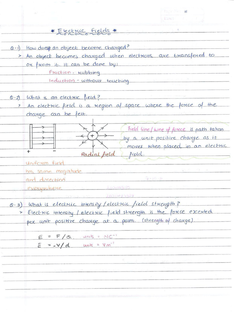Electric Fields | PDF