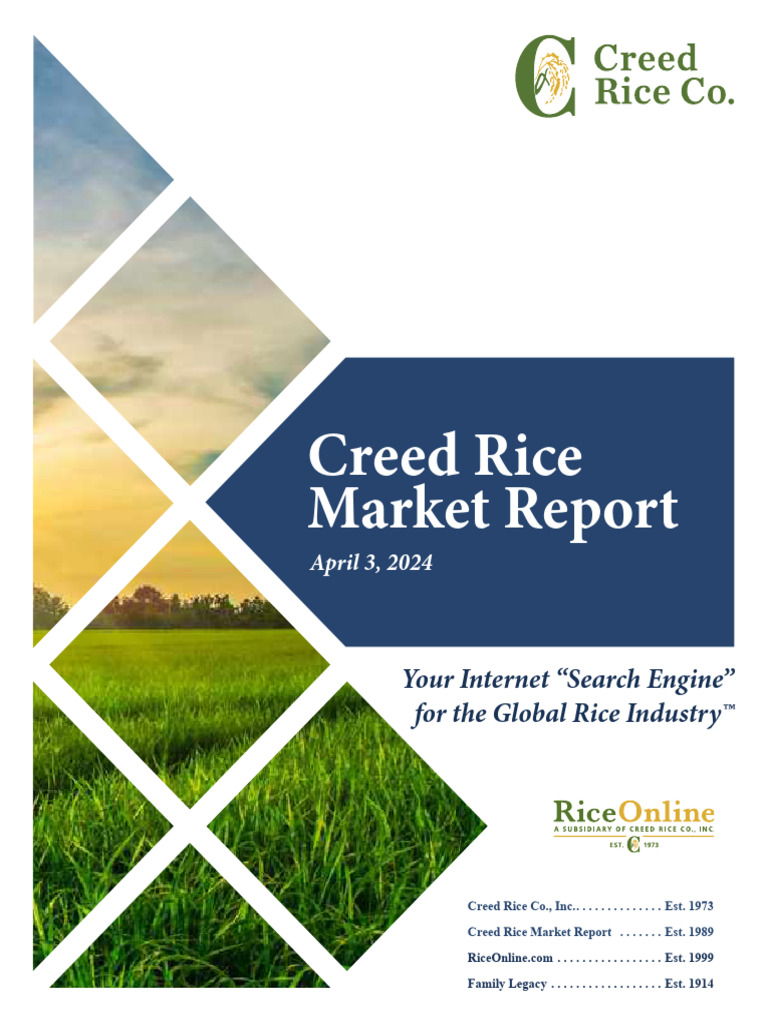 Creed Rice Market Report, April 3, 2024 | PDF | Rice | Paddy Field