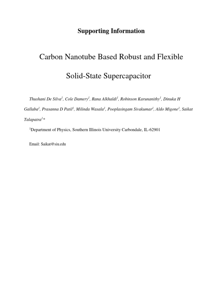 Carbon Nanotube Based Robust and Flexible Solid-State Supercapacitor ...