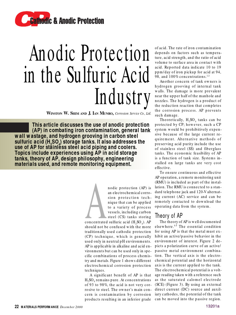 Anodic Protection Against Hydrogen Grooving | PDF | Corrosion ...
