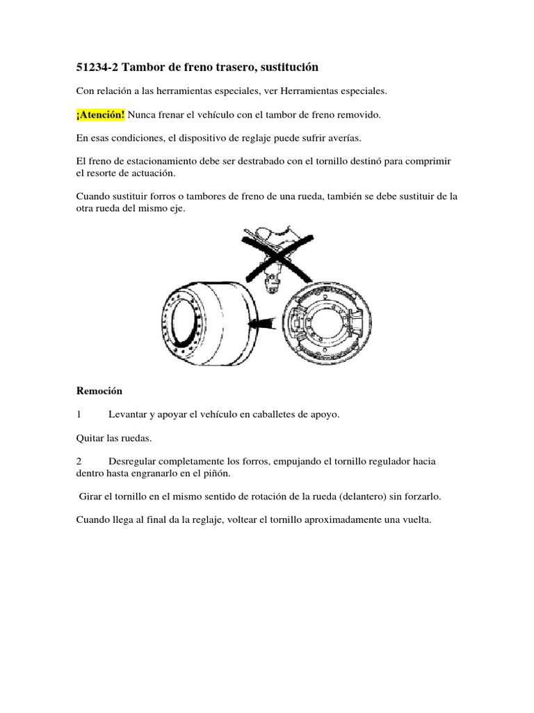 51234-2 Tambor de Freno Trasero, Sustitución | PDF | Tornillo ...