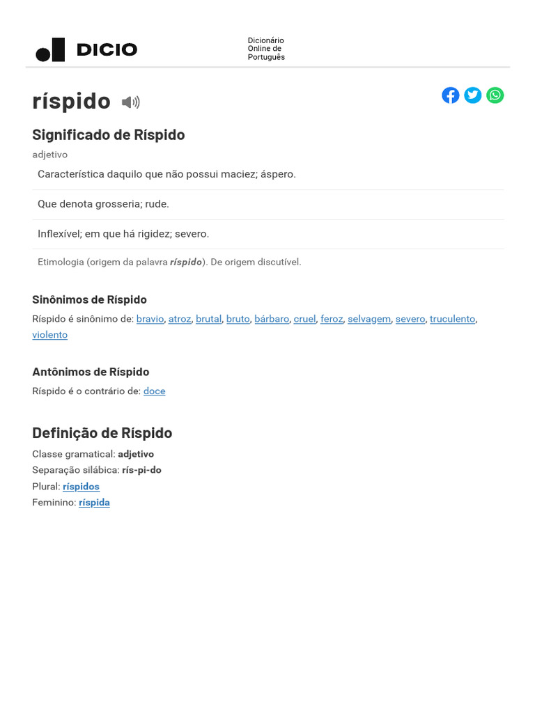 Significado de Ríspido e Sinônimos | PDF | Linguística | Idiomas