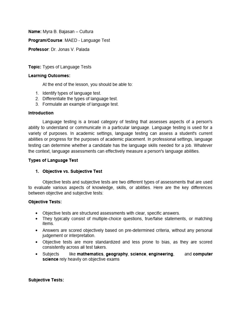 types-of-language-tests-pdf-educational-assessment-standardized-tests