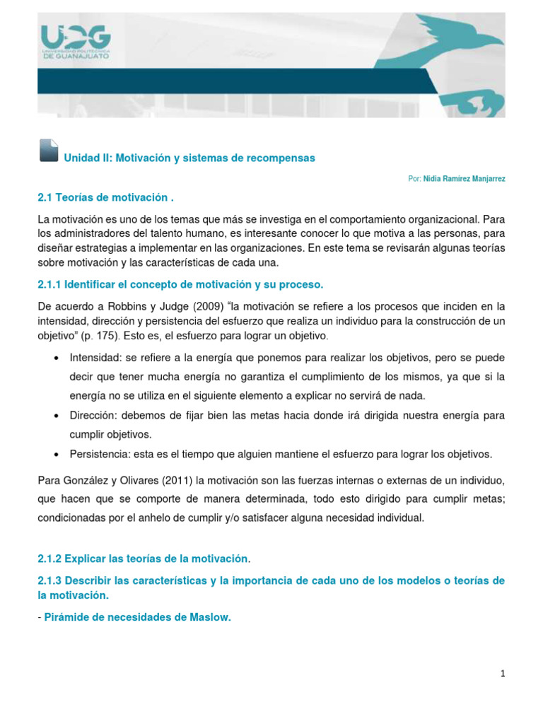 S3 - U2 - Teorías de Motivación | PDF | Motivación | Motivacional