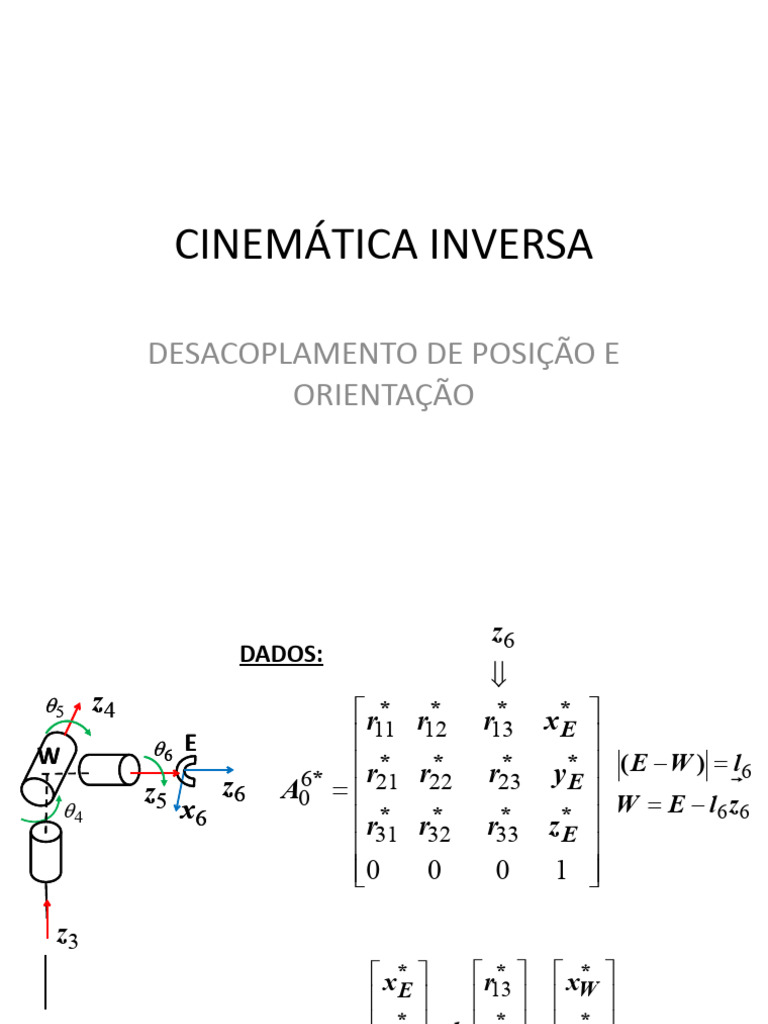 Cinemática Inversa: Braço Esférico | PDF | Cinemática | Mecânica