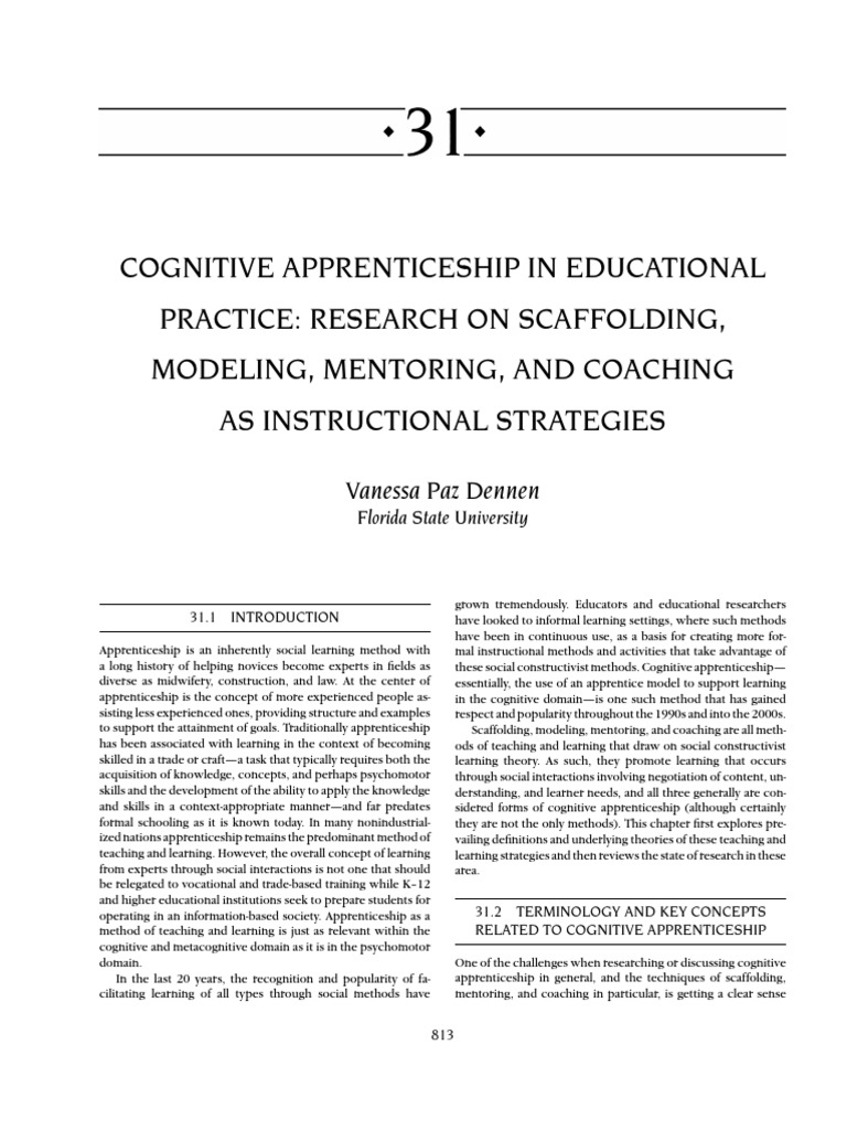 Cognitive Apprenticeship in Education | PDF | Mentorship | Learning