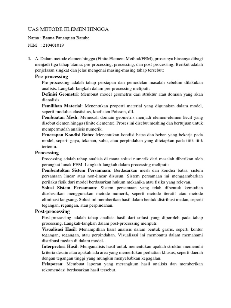 Panduan Metode Elemen Hingga (FEM) | PDF