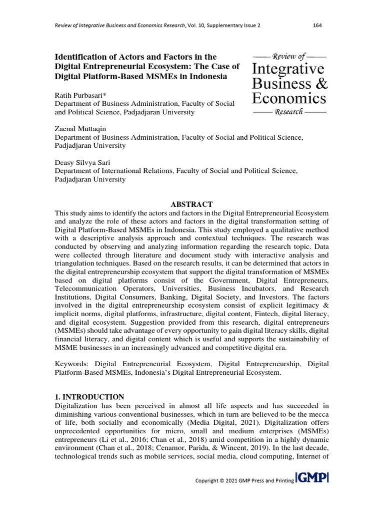 Digital Ecosystem | PDF | Entrepreneurship | Small And Medium Sized ...