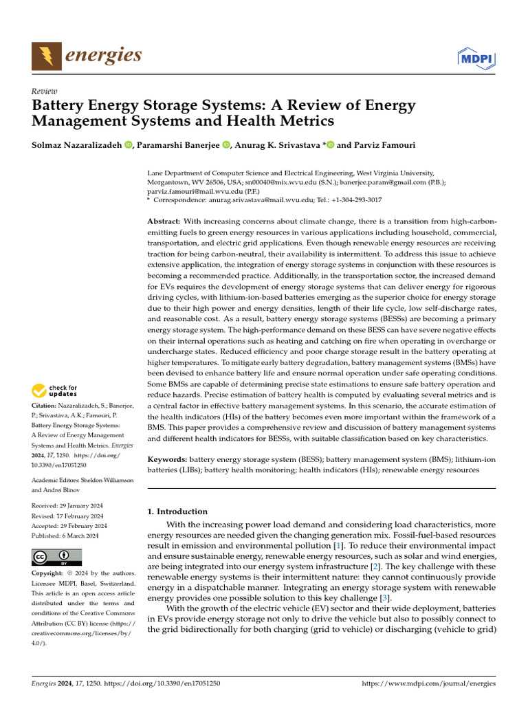 Energies 17 01250 | PDF | Lithium Ion Battery | Rechargeable Battery