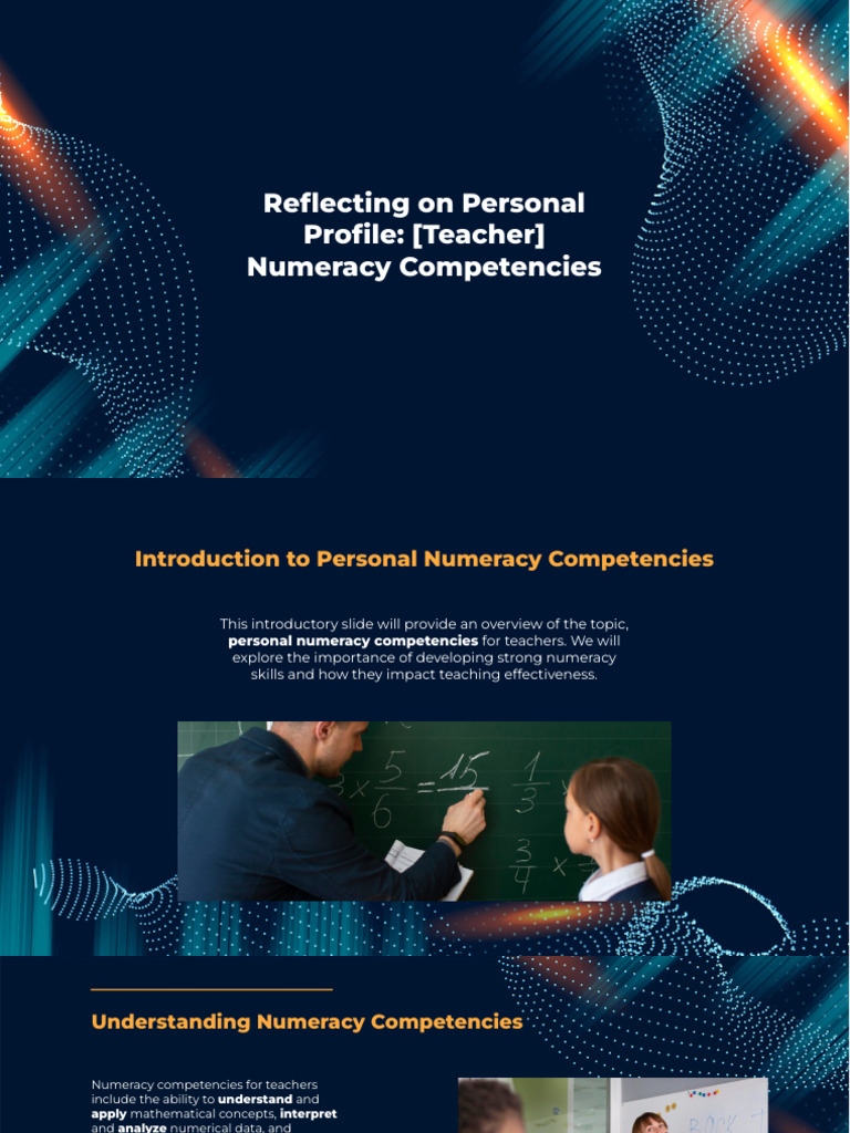 Slidesgo Reflecting On Personal Profile Teacher Numeracy Competencies ...