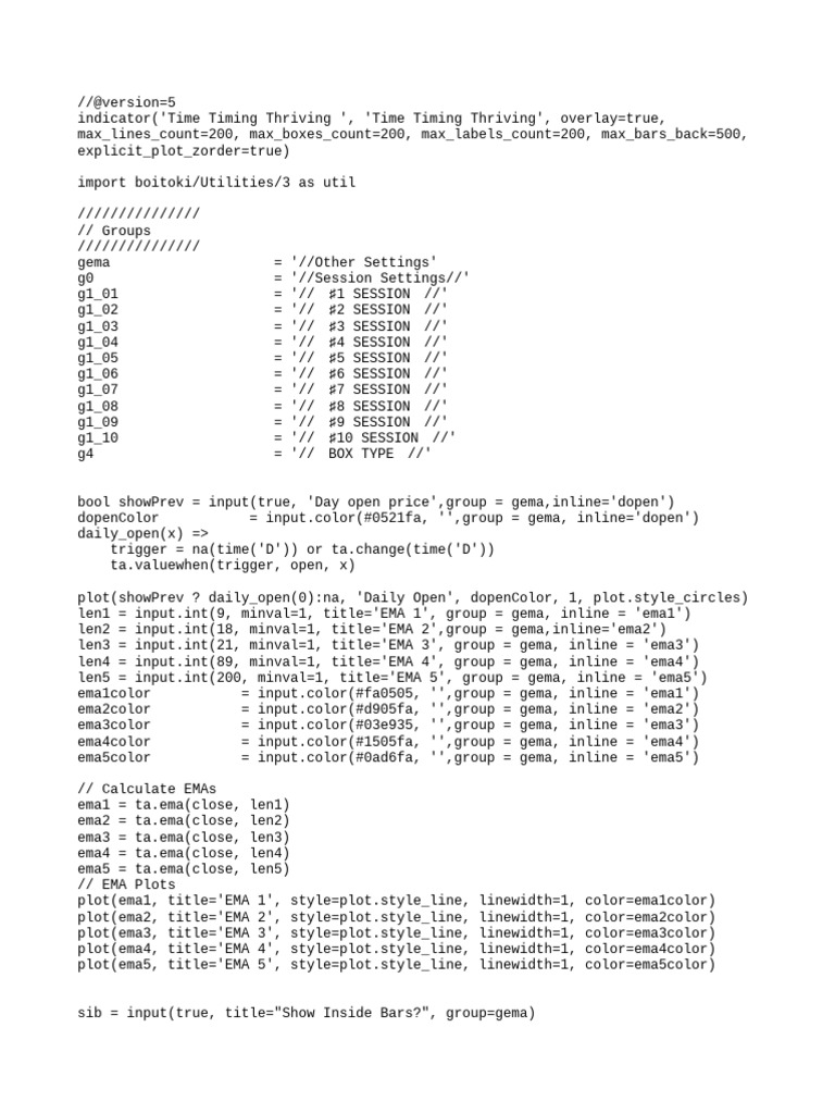 Time Timing Thriving Trading Indicator | PDF | Computer Programming ...