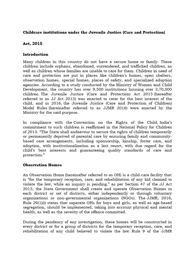 childcare-institutions-under-the-juvenile-justice-care-and-protection