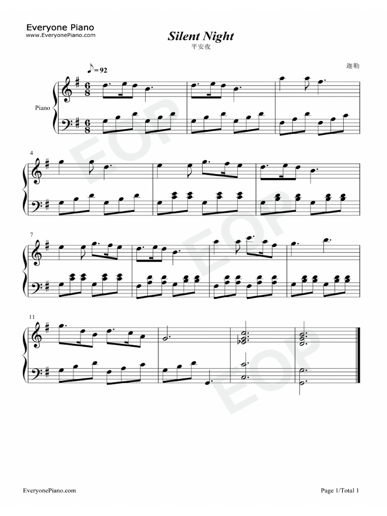 Partitura profesional de 'Noche de Paz' en formato PDF