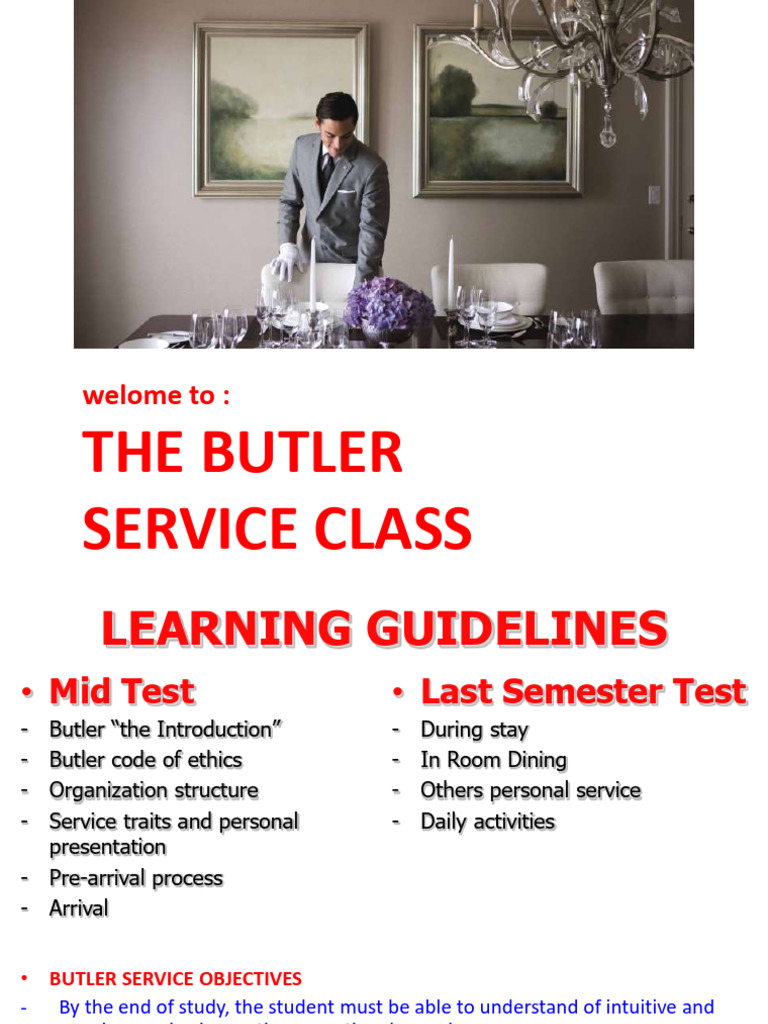 Butler Course Overview in India | PDF | Hotel | Hospitality Industry