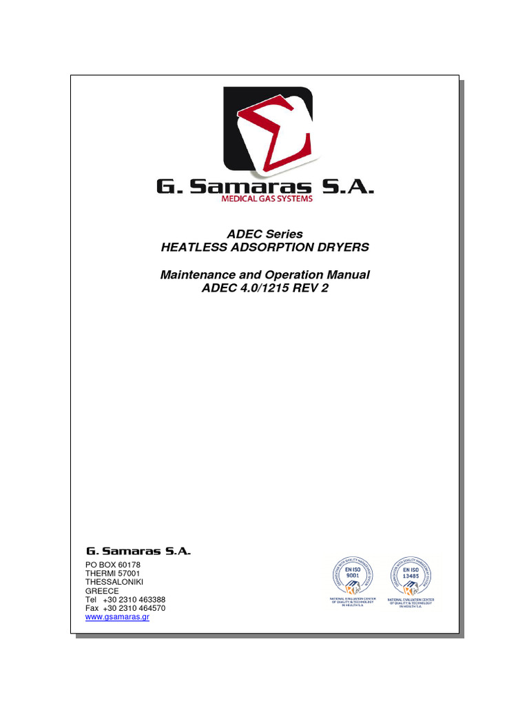 ADEC DRYERS MANUAL REV2 PDF Safety Timer