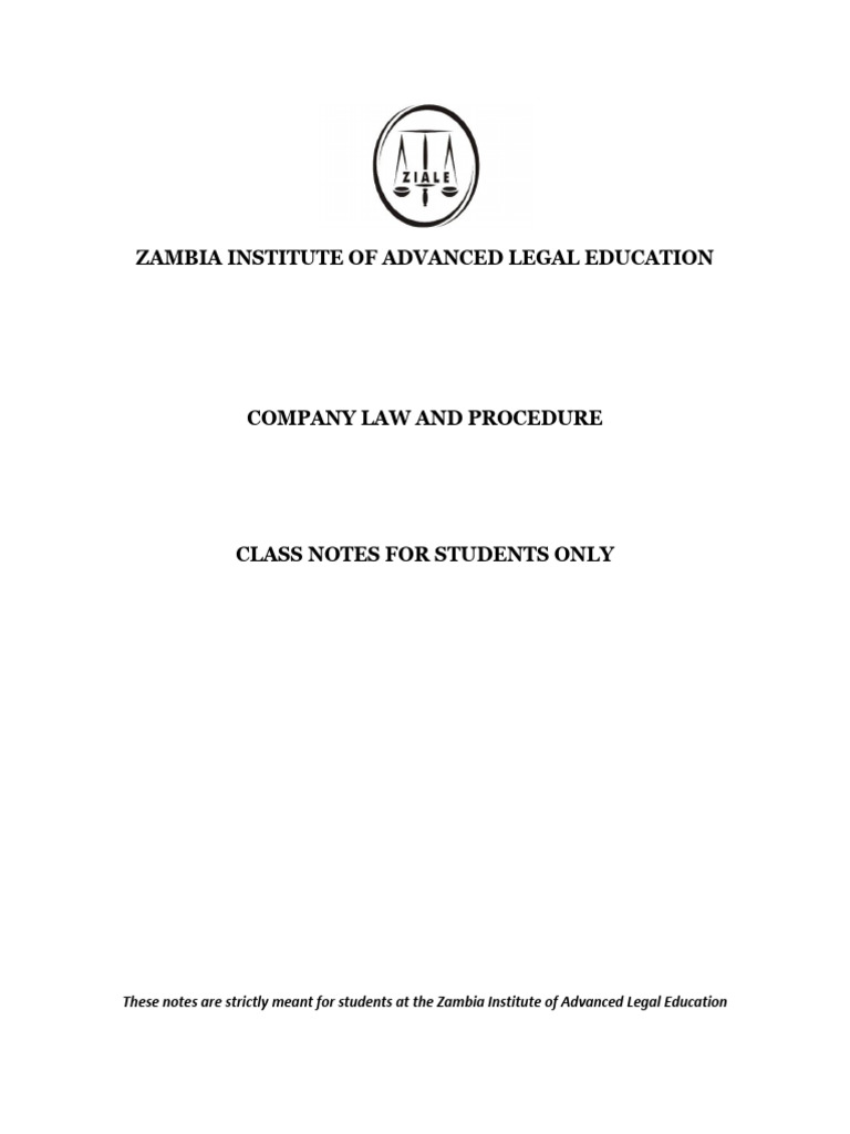 Class Notes For Company Law and Procedure-Topic 6 | PDF | Insolvency ...