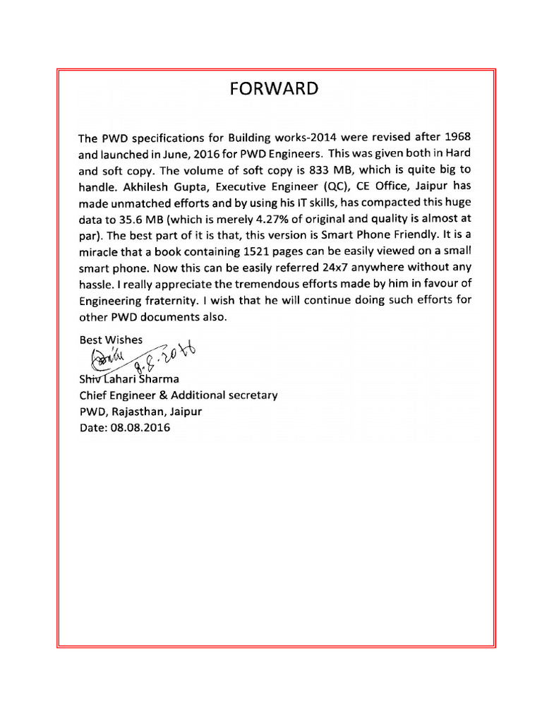 PWD Building Specifications 2014 Rajasthan | PDF | Plaster | Concrete