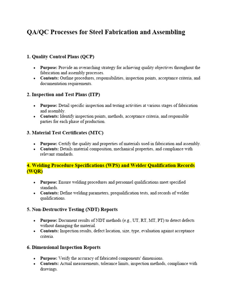 QAQC Processes | PDF | Quality Assurance | Nondestructive Testing