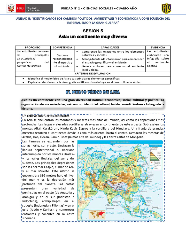 Ficha 5 - Cuarto Año - Ii Bimestre | PDF | Asia | Indonesia