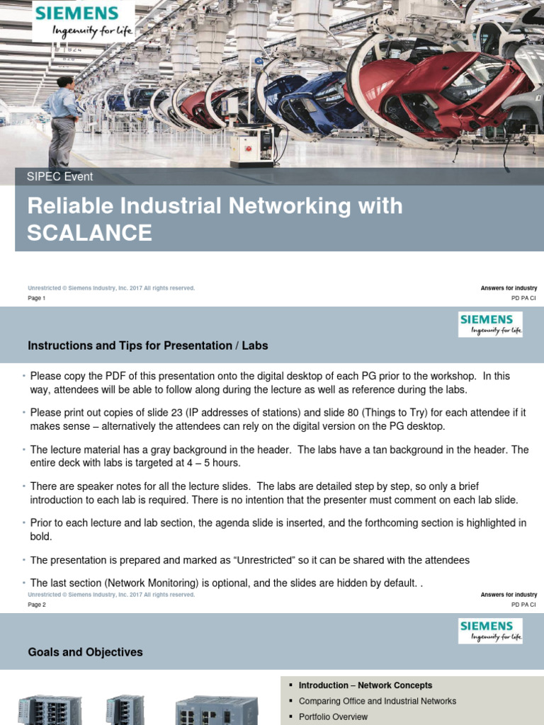 Industrial Networking with SCALANCE Guide | PDF | Computer Network ...