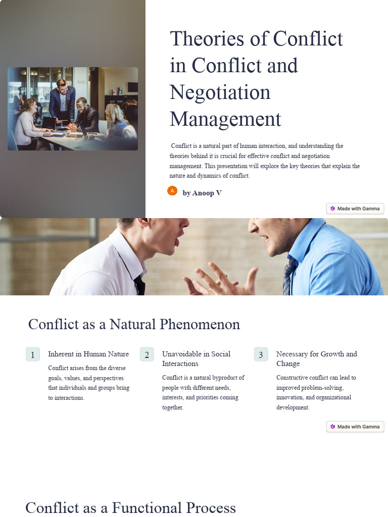 Theories of Conflict in Conflict and Negotiation Management | PDF ...