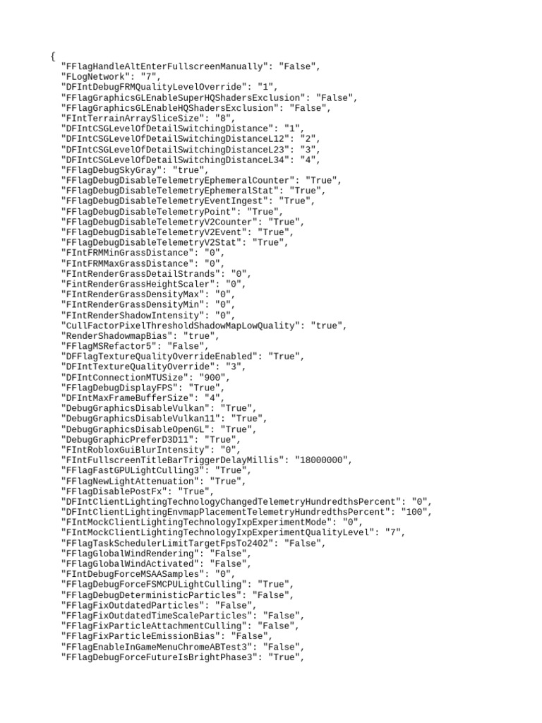 Roblox FFlag Configuration Overview | PDF