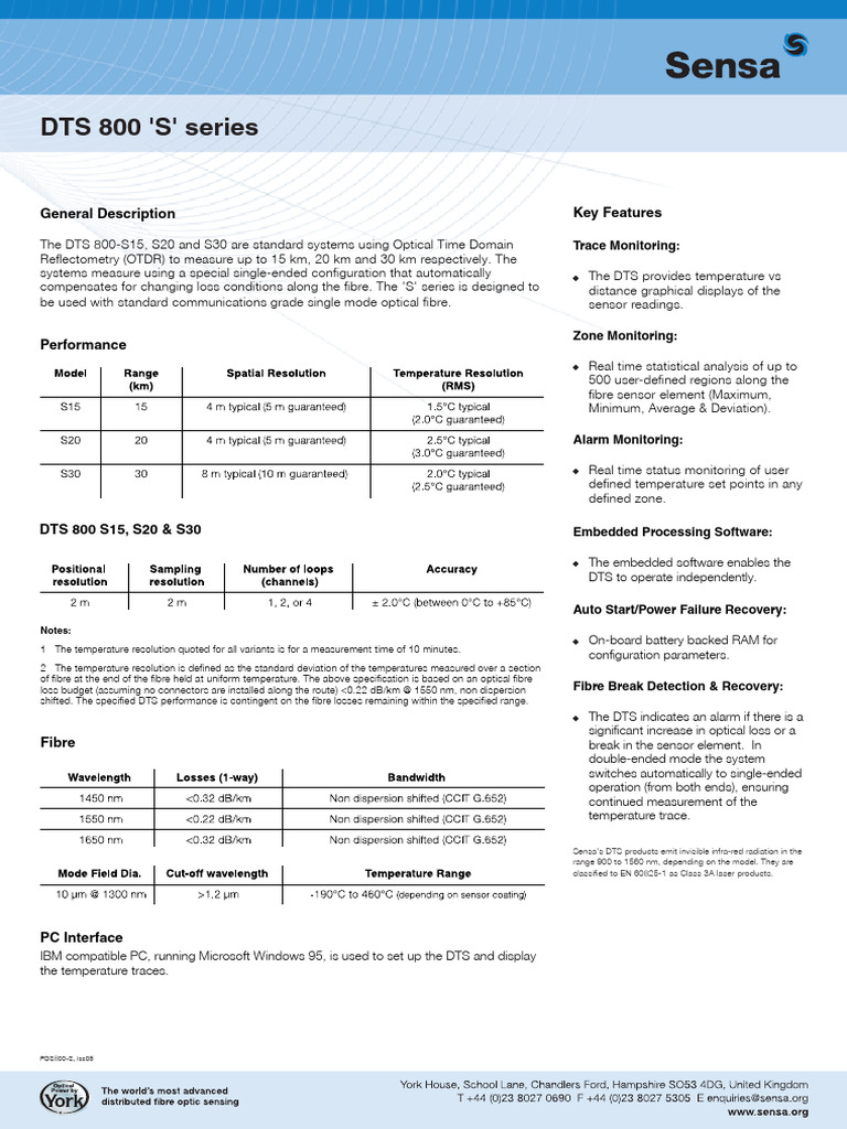 DTS 800-S Series OTDR Overview | PDF | Computer Engineering | Computing