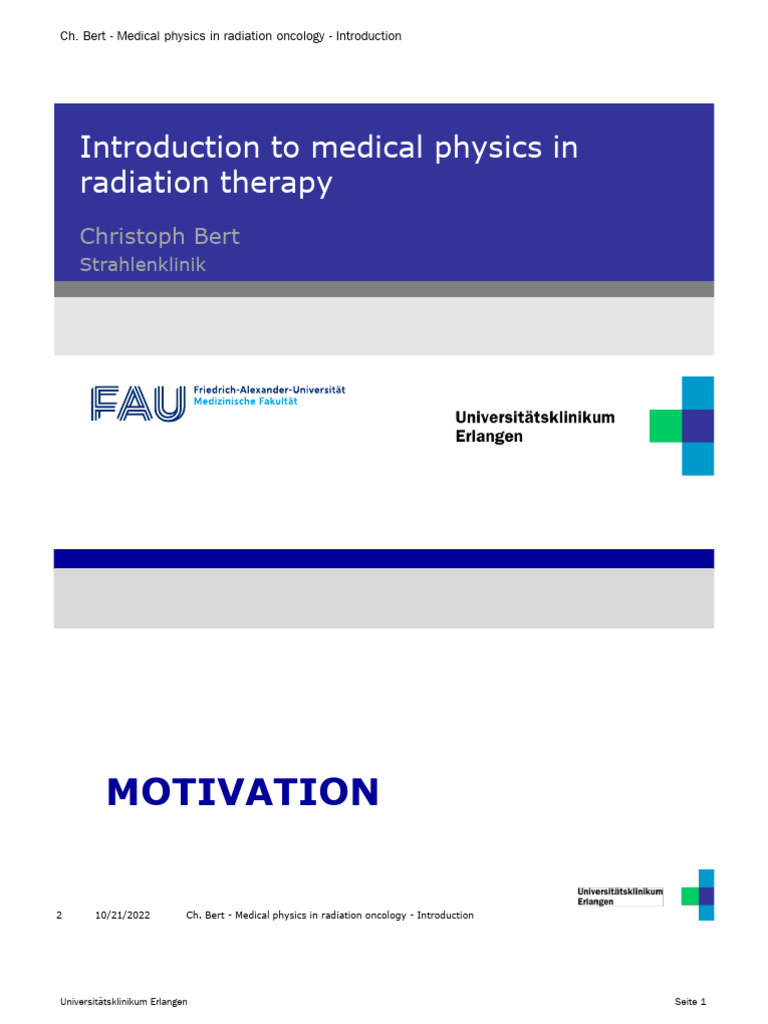 Introduction Pdf Radiation Therapy Medical Physics