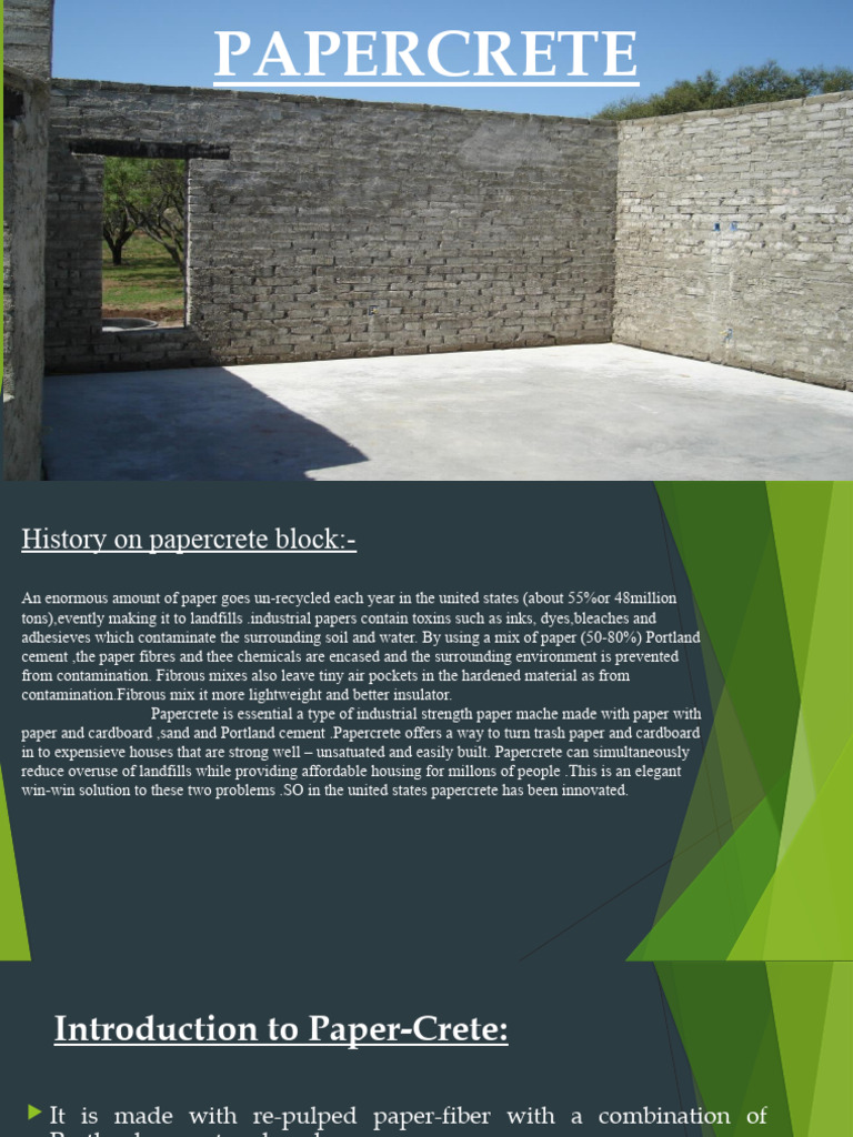 Intensive Project P.P.T Paper Conc Blocks | PDF | Paper | Concrete