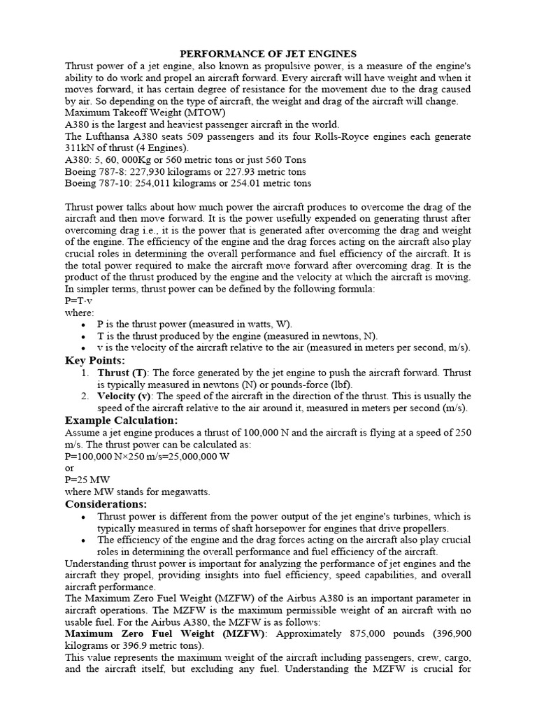 Jet Engine Performance and Efficiency | PDF | Thrust | Jet Engine