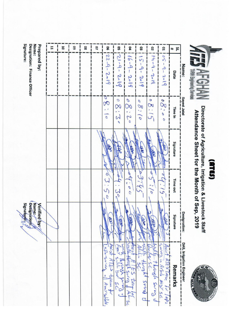 September Atendance Sheet | PDF