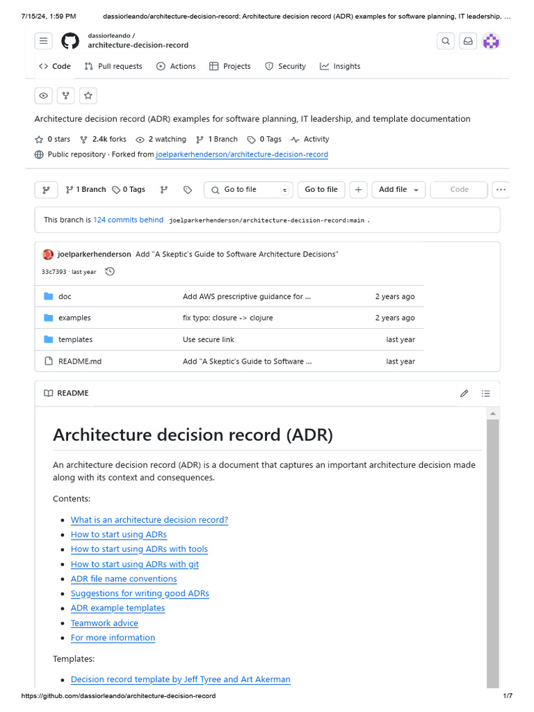 Architecture Decision Record (ADR) | PDF | Version Control | Filename