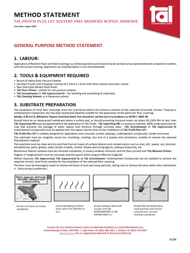Tal Profix Plus LVT Ms General Purpose 31.8.20 | PDF | Materials