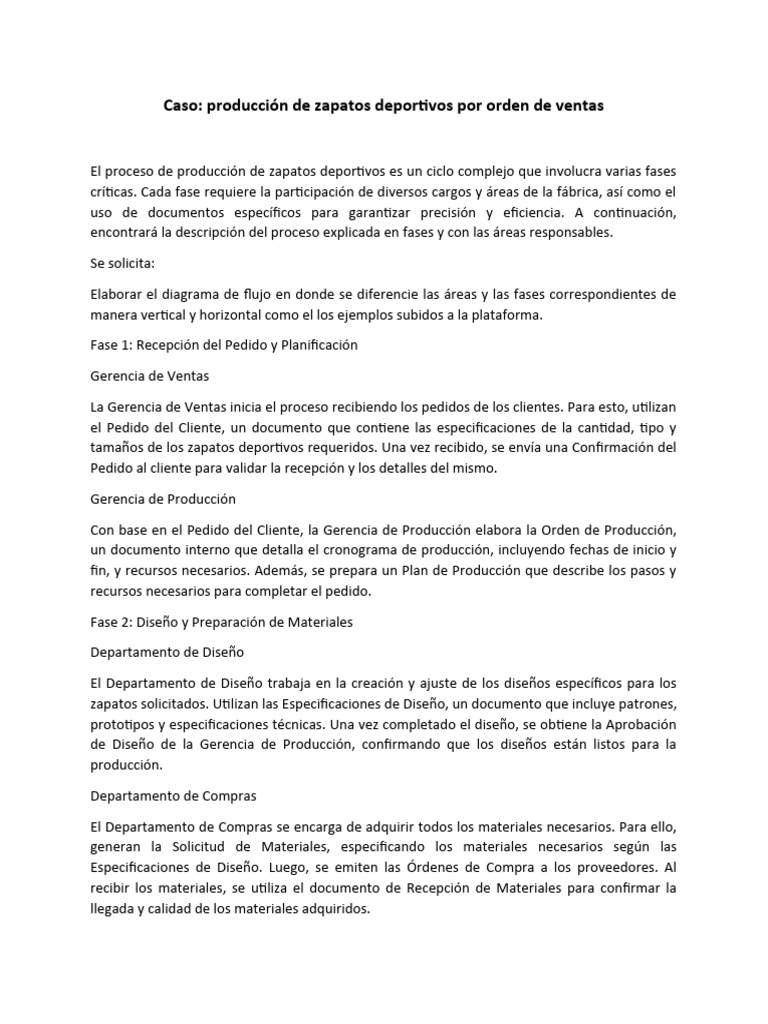 Proceso de Producción de Zapatos Deportivos | PDF | Calidad (comercial ...