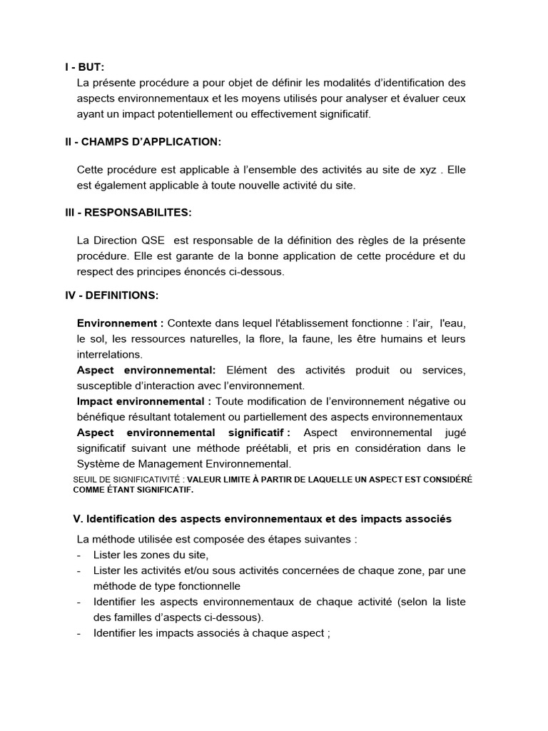 Analyse des Aspects Environnementaux | PDF | Environnement naturel | la ...
