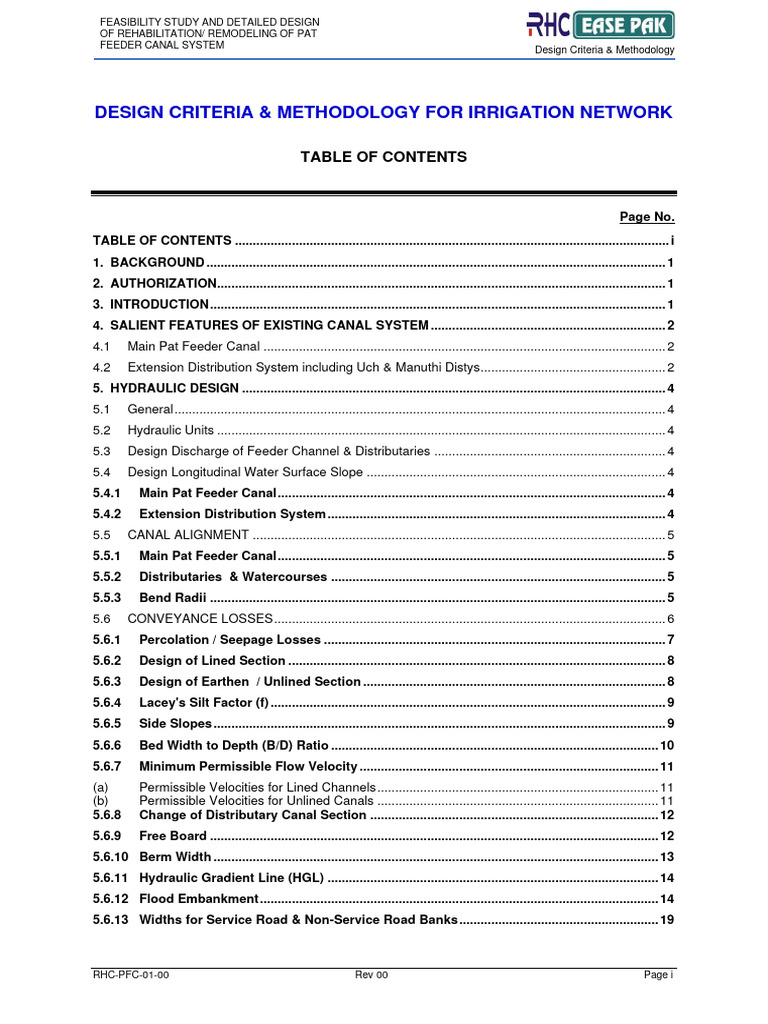 Pat Feeder Canal Design Criteria | PDF | Soil Mechanics | Canal