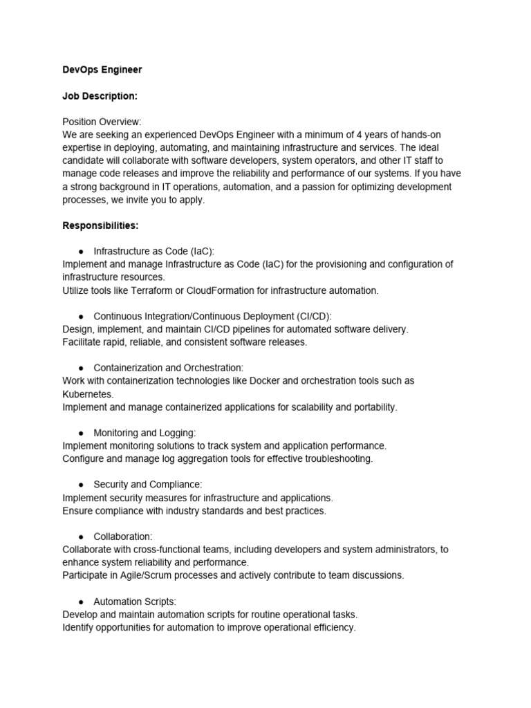 DevOps Engineer | PDF | Software Development | Computer Engineering